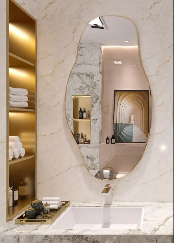 Asimetrik Konsol Aynası, Dresuar Aynası, Tuvalet Aynası, Holl Aynası, Banyo Aynası
