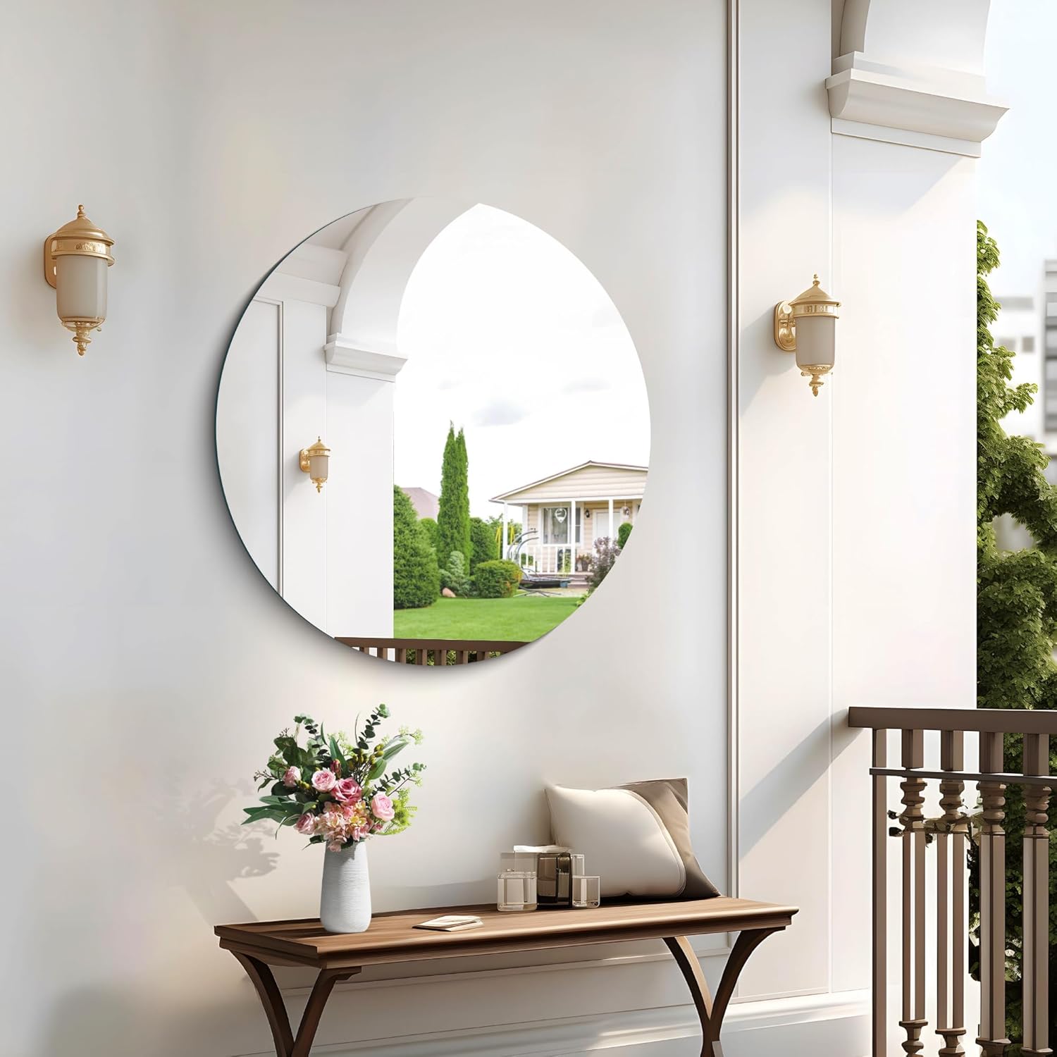Yuvarlak Ayna, Dekoratif Ayna, Konsol Aynası, Hol Aynası, Dresuar Aynası