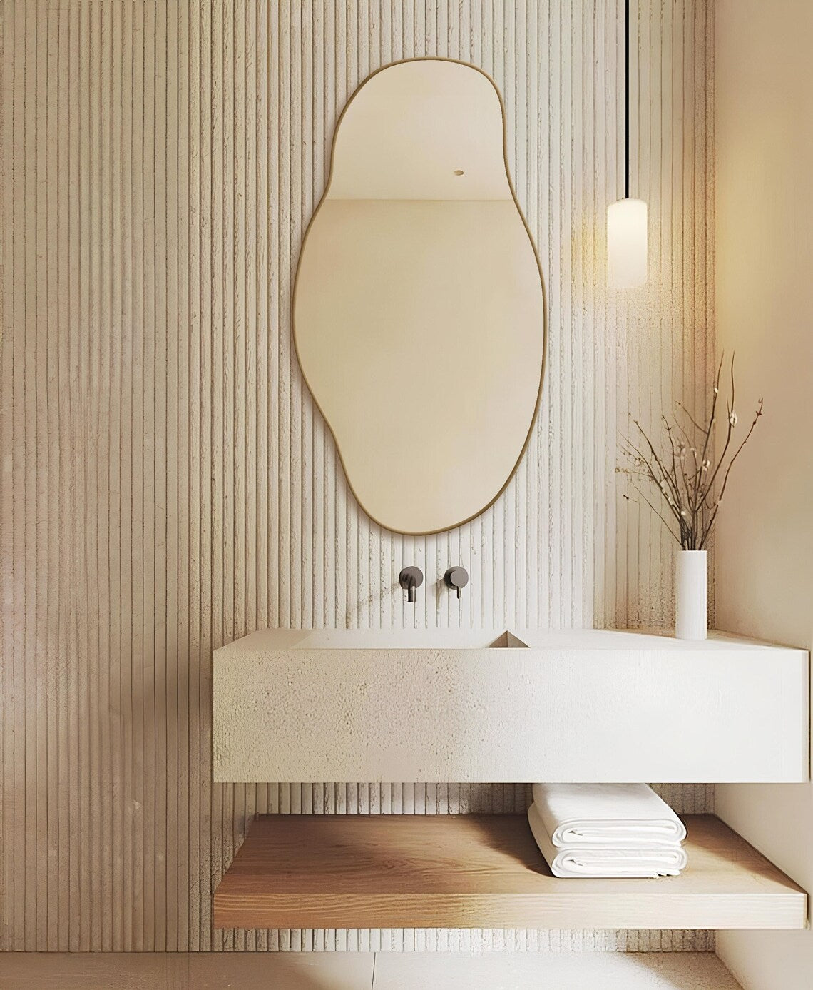 Asimetrik Konsol Aynası, Dresuar Aynası, Tuvalet Aynası, Holl Aynası, Banyo Aynası