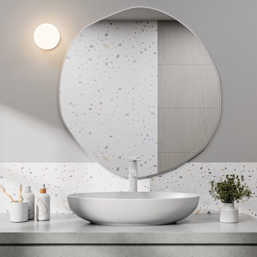 Arya model ayna asimetrik ayna, dekoratif ayna, duvar aynası banyo aynası holl aynası