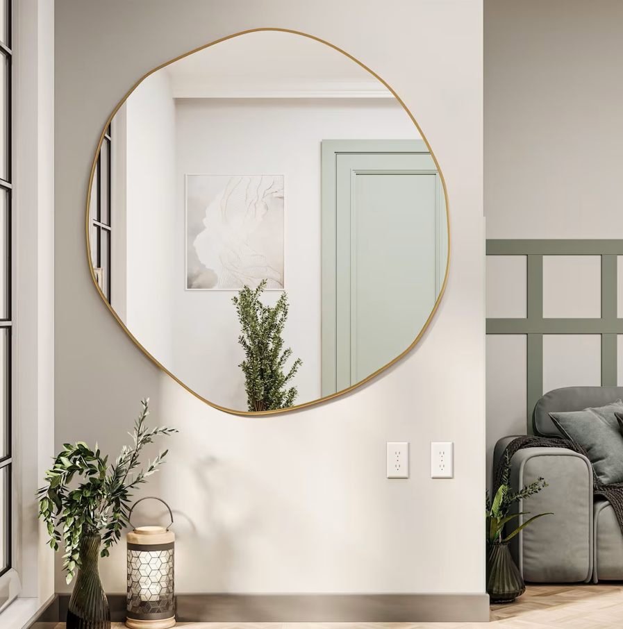 Arya model ayna asimetrik ayna, dekoratif ayna, duvar aynası banyo aynası holl aynası