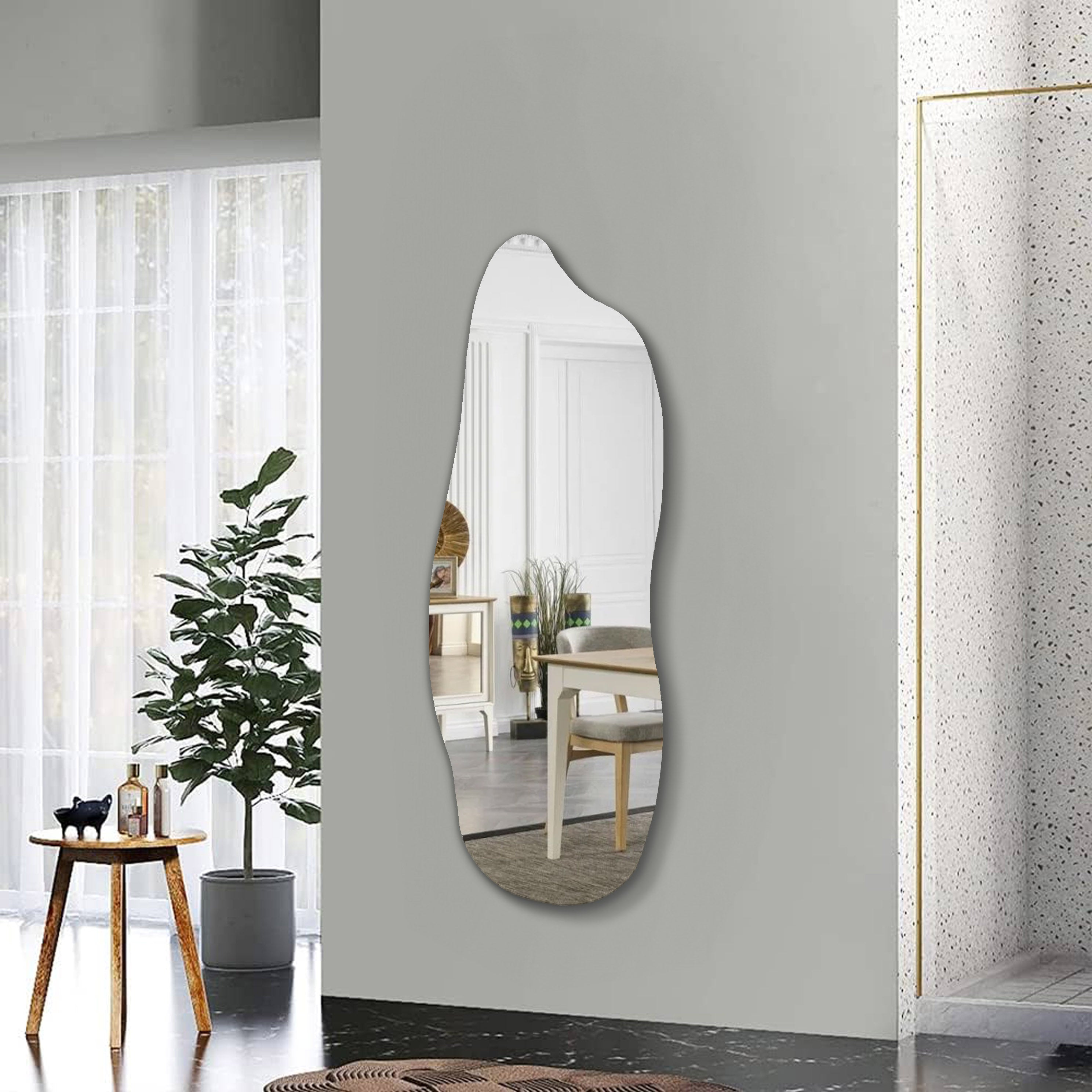 Meli Boy Aynası, Asimetrik Ayna, Boy Aynası, Asimetrik Boyayna, Duvar Aynası