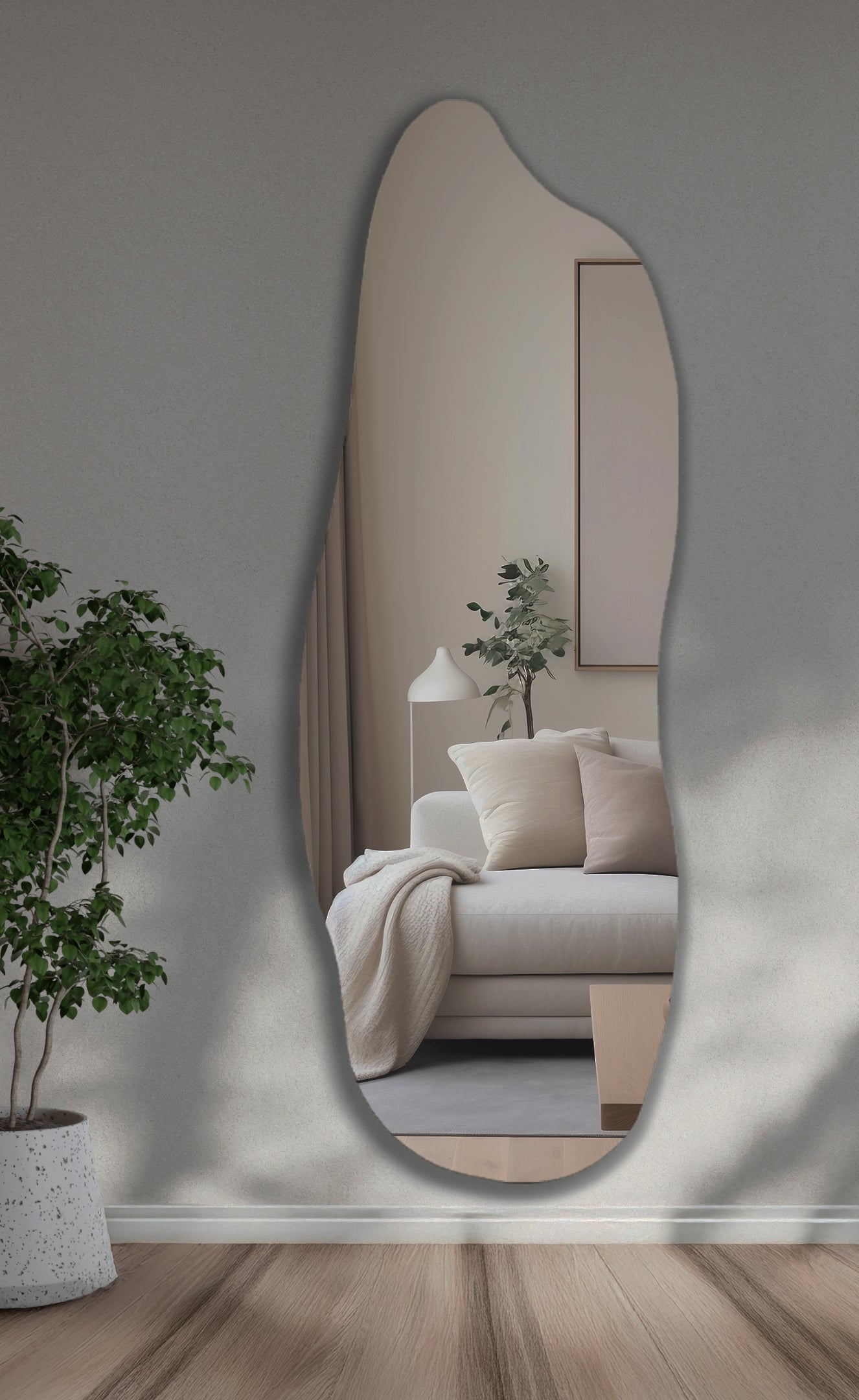 Meli Boy Aynası, Asimetrik Ayna, Boy Aynası, Asimetrik Boyayna, Duvar Aynası